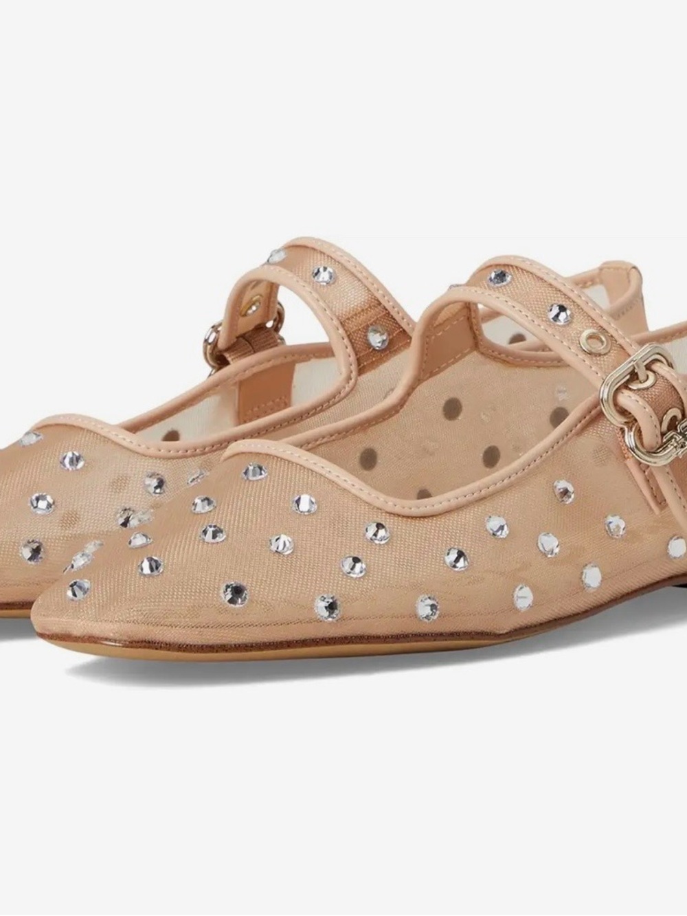 Sam Edelman Michaelashne Pink Mesh Mary Jane Ballet Flats 9 NEW - Picture 9 of 13